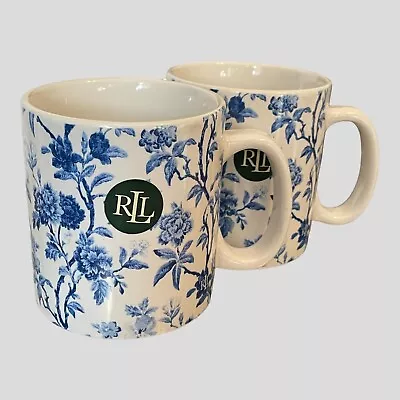 Set LaurenRalph Lauren Blue Floral Delft Coffee Tea Mugs • $60