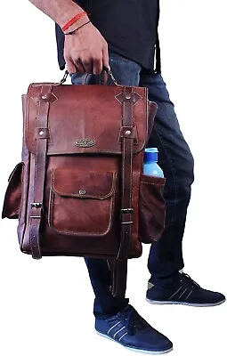 Leather 16  Laptop Backpack For Men And Women With Padded Laptop Compartment • $56.44