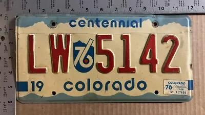 1975 1976 Colorado License Plate LW 5142 Bicentennial 10320 • $7.38