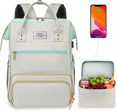 Lunch Backpack For Women 15.6 Inch Laptop Backpack With Usb Port • $44.21