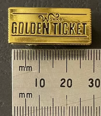 Willy Wonka - Golden Ticket -  Metal Badge - Free Post • $7.50