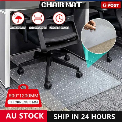$25.97 • Buy Chair Mat Carpet Floor Office Home Computer Work Vinyl PVC Plastic 1200 X 900mm