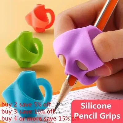 £2.39 • Buy Silicone Pencil Grips Writing Aid Grip Posture Correction Children Kids