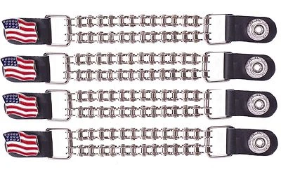 £29.19 • Buy USA American Flag Leather Vest Extender (4 Set) Motorcycle Chain, Free Shipping