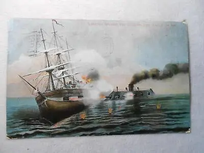 Vintage Postcard 1901 - Civil War Ironclad Virginia Sinking The Cumberland 1862 • $4.99