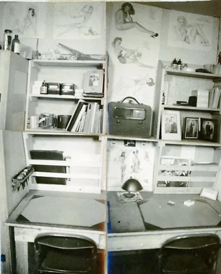 £76.60 • Buy WW2 Photo Military Bunk College Dorm ? Desk Risqué Pin Ups Radio Collage Pipes