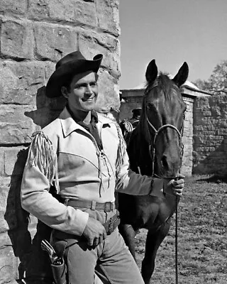 $9.75 • Buy Clint Walker In Fringed Western Jacket Holding Horse As Cheyenne 8x10 Inch Photo