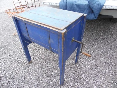 $899.99 • Buy Original Antique 1800's Barrel Butter Churn, Original Blue Milk Paint, Solid