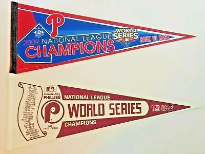 Philadelphia Phillies 1983+2009 Nl Champs Mlb Baseball Vintage Pennants Lot Mint • $19.99