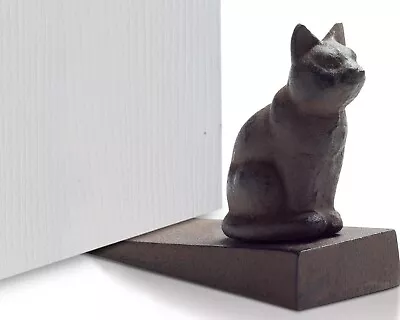 Cast Iron Door Stop Old Vintage Antique Cat Design Decorative Stopper Wedge NEW • $23.89