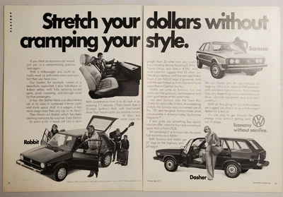 $13.48 • Buy 1977 Print Ad Volkswagen VW Rabbit, Scirocco & Dasher Station Wagon