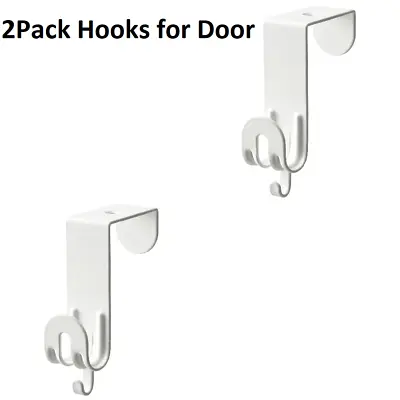 Over The Door Hook Coat Hat Bags Bathrobes Hanger Clothes Towels Storage Rack 2x • £9.07