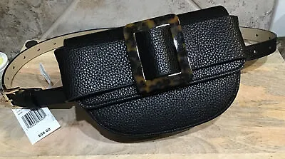 ANNA & AVA Fanny Pack Sz S Black/Tortoise Belt Buckle Design MSRP $58 NWT • $34