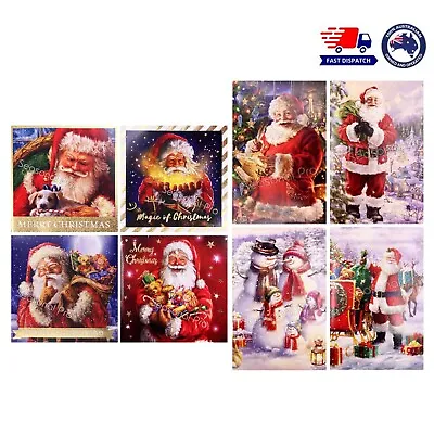 Santa Christmas Greeting Cards & Envelopes Foil Glitter Deluxe Xmas Card Gift AU • $7.95