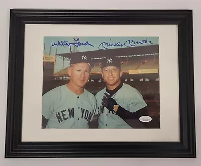 Mickey Mantle Whitey Ford Signed Autographed 8x10 Photo Framed Yankees JSA LOA • $349