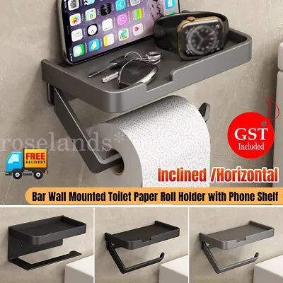 Toilet Paper Roll Holder With Phone Shelf Wall Mounted Brass Tissue Rack Storage • $20.76