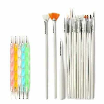 20PCS UV Gel Nail Art Design Set Dotting Painting Drawing Polish Brush Pen Tools • $8.09