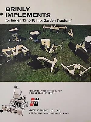 $79.82 • Buy Brinly Cat 0 3-pnt Hitch Implements 14 18hp Garden Tractor Sales Brochure Manual