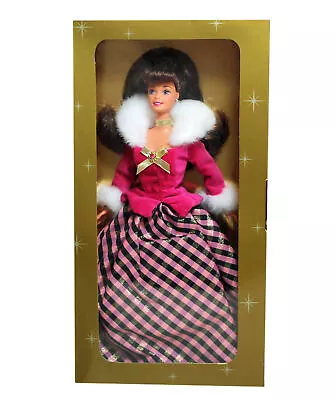$30 • Buy Barbie 16873 Damaged Box 1996 Avon Winter Rhapsody Brunette Doll