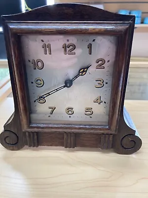 H.a.c. Wooden Wind Up Mantel Clock Vintage Made In Wurtemberg Collectables • £45