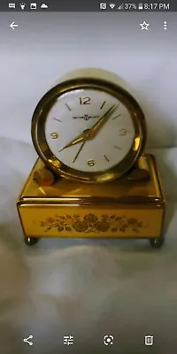 Reuge Brass Alarm Clock Music Box. Vintage. 1950's. Adorable! Plays 'Edelweiss'. • $375