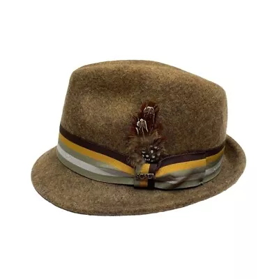 Scala 100% Wool Hat Vintage Cuckoo Clock Germanic Feather Alp Fedora Hat S/m • $20.30