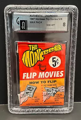 The Monkees 1967 Topps Flip Movies 5 Cent Wax Pack Sealed Vintage GAI 8 NM-MT • $129.95