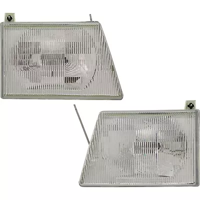 Headlights Headlamps Left LH & Right RH Pair Set For Ford Van E350 E150 E250 • $54.67