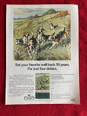 Vintage 1976 Print Ad Peters Cartridge Company Calendar Offer Beagles Ammo • $6.90