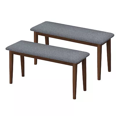 2 Pieces Dining Benches Fabric Soft Cushion For Kitchen Dinette Dining Room G2L7 • $133.92