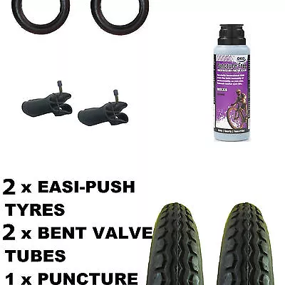 2 X Quinny Buzz 3 TYRES 12 1/2  X 2 1/4 + 2 X Bent Tubes + Puncture Sealant • £32.57