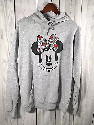 NWOT-Disney Minnie Mouse Women’s XL Floral Embroidered Pull-Over Hoodie  • $40