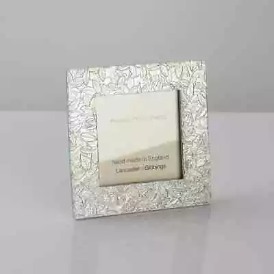 English Pewter 'Hedgerow' Design Miniature Square Photo Frame Made In England • £19.99