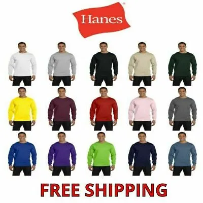 Hanes Men's 100% Cotton Long Sleeve Beefy-T® L/S Tee Shirt S-3XL 5186 • $14.99