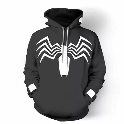 Venom Spiderman Hoodie Pullover Jumper Hooded Sweater Cosplay Sweatshirt Coat • £17.99