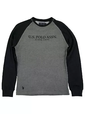U.S. Polo Assn. Mens Gray & Black Long Sleeve Raglan Thermal Shirt • $29.99