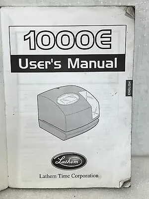 🔥Lathem 1000E Digital Time Clock User’s Manual Used Free Shipping🇺🇸 • $10