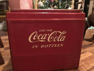 RARE! Antique Progress Refrigerator Co.- Metal COCA COLA COOLER ~ Louisville KY • $350