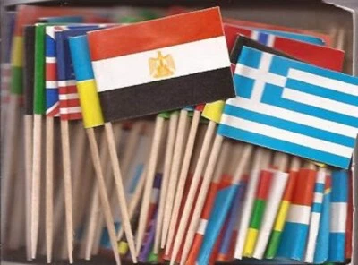 $7.90 • Buy 100 Assorted Miniature World Toothpick Flags, 100 Small Assorted Country Pics