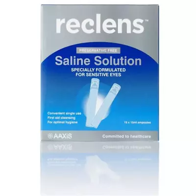 Reclens Saline Solution Preservative Free Ampoules 15 X 15ml • $15
