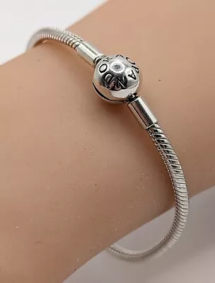 Genuine PANDORA Essence 925 ALE Sterling Silver Snake Charm Carrier Bracelet 18c • £28.99