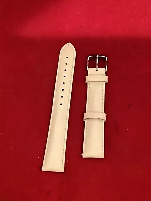 New Authentic Michele Womens 16mm White Glossy Patent Leather Watch Band Strap • $49