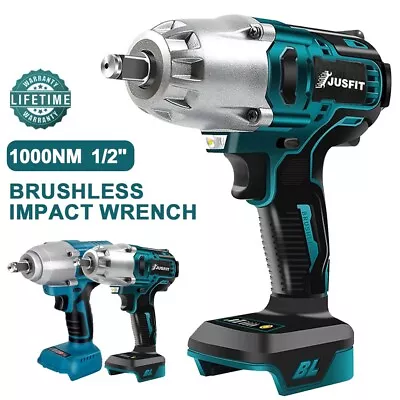 For Makita Brushless Cordless Impact Wrench  Set 1/2  Driver Ratchet Rattle Gun • £26.47