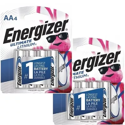 8 Count Energizer AA Ultimate Lithium Long Lasting Batteries (2 X 4 Packs) • $25.49