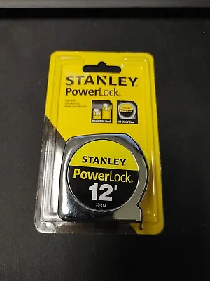 Stanley PowerLock Tape Measure Rule 12' X 1/2  33-212 All-metal TRU-ZERO Hook • $11.99