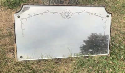 $235 • Buy Mid Century Etched Mirror Narrow Antique 27x15”