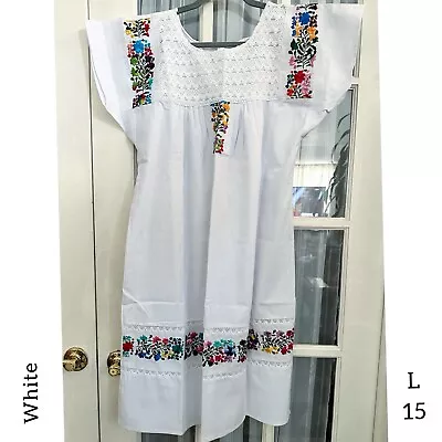 Mexican San Antonino Embroidered  Tunic  L • $38.99