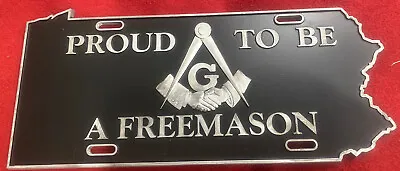 VTG License Plate Topper Proud To Be A Freemason Masonic PA Armetale Pewter • $47.50