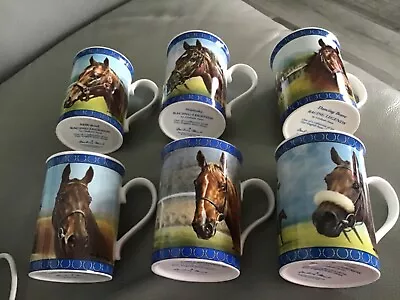 Set Of 6 Danbury Mint Horse Racing Legend Mugs By Graham Isom • £45.59