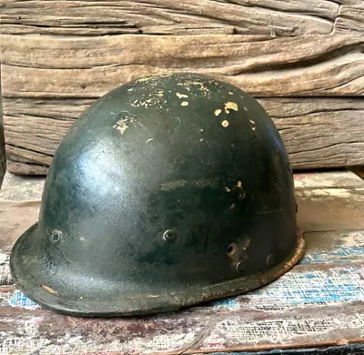 Rare Old Vintage Geepee Mark Military Police Fiber And Leather Helmet • $179